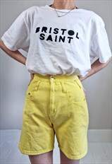 Vintage 90's Yellow Denim High Waisted Shorts