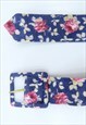 90S VINTAGE BLUE & PINK FLORAL BELT (SIZE M)