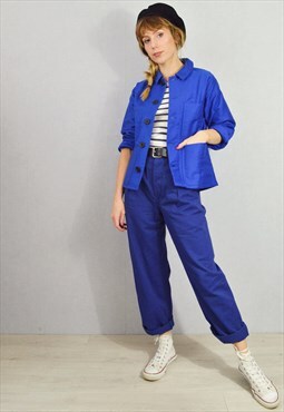 British Made Royal Blue French Chore Jacket Workwear