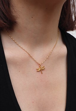 Dragonfly Gold Charm Pendant