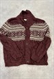 ABSTRACT KNITTED CARDIGAN PATTERNED KNIT SWEATER