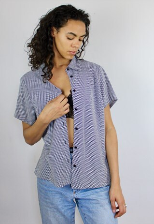 VINTAGE 70S GINGHAM BLOUSE
