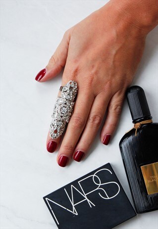 SILVER DIAMANTE COCKTAIL RING