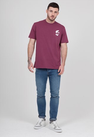 T-SHIRT WITH PRINTED HEAD IN BERRY