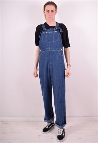 LEE MENS VINTAGE DENIM DUNGAREES MEDIUM BLUE 90S