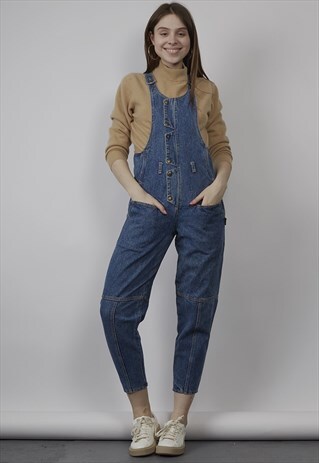 VINTAGE 80'S ZIG-ZAG POPPER BUTTON DUNGAREES