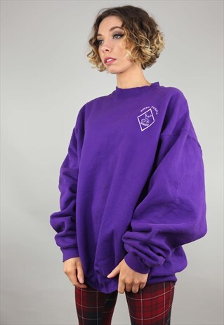 VINTAGE OVERSIZED PURPLE SWEATER SWEATSHIRT