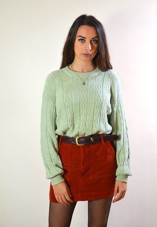 90S VINTAGE PASTEL GREEN KNIT JUMPER