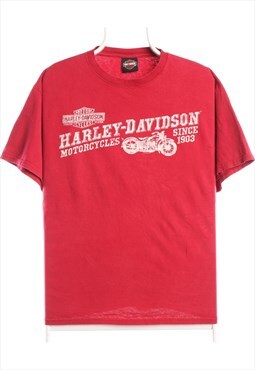 Harley Davidson Motor Cycle 90's Back Print Short Sleeve Spe