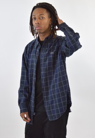VINTAGE 90S BLUE CHAPS RALPH LAUREN SHIRT