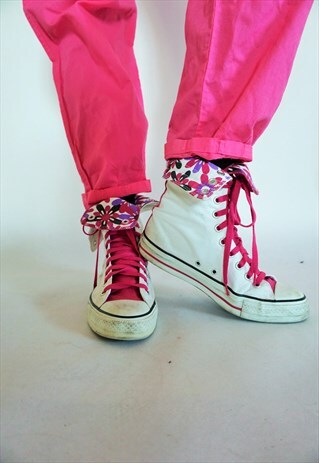 VINTAGE HIGH CONVERSE SNEAKERS BOOTS SHOES ALL STAR PINK
