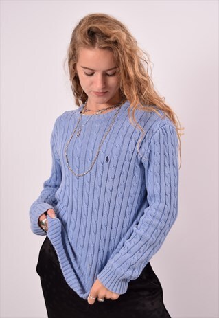VINTAGE RALPH LAUREN JUMPER SWEATER BLUE