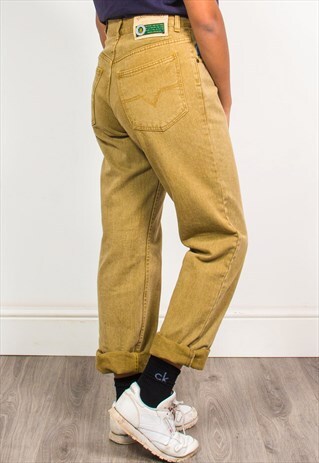 VINTAGE 90'S LIGHT BROWN HIGH WAIST MOM JEANS