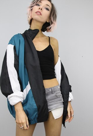 VINTAGE 80S 90S OVERSIZED SHELL SUIT FESTIVAL JACKET