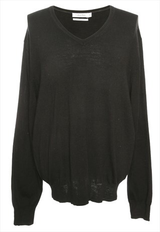 BEYOND RETRO VINTAGE BLACK CALVIN KLEIN JUMPER - XL