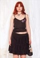 Vintage Knitted Top Y2K Crocheted Flowers Fairycore Camisole