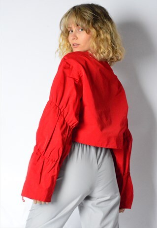 Y2K RED CROPPED JACKET