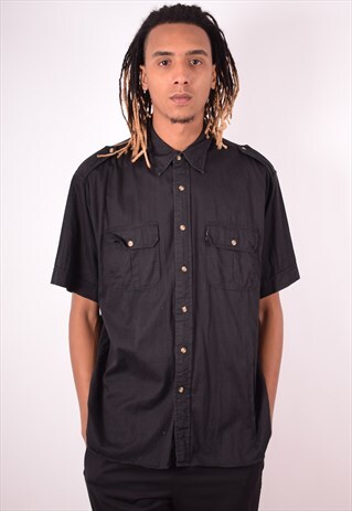 MENS VINTAGE SHIRT XL BLACK 90S