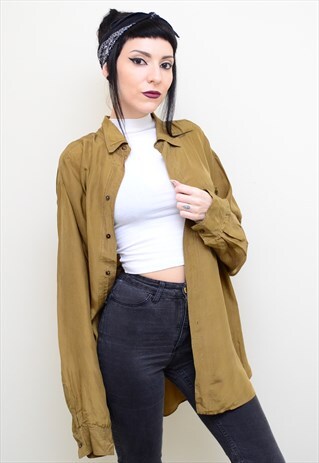 VINTAGE 90'S GENUINE SILK DIJON OVERSIZED SHIRT