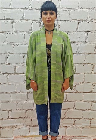VINTAGE GREEN SHORT KIMONO JACKET