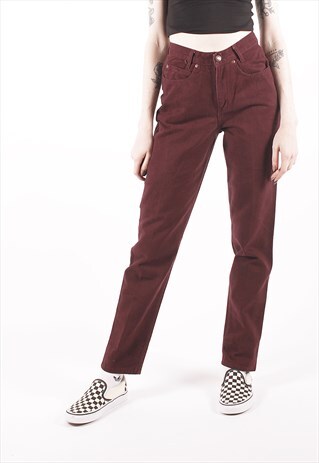 maroon high waisted jeans