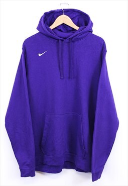 Vintage Nike Hoodie Purple Hooded With Swoosh Logo 90s