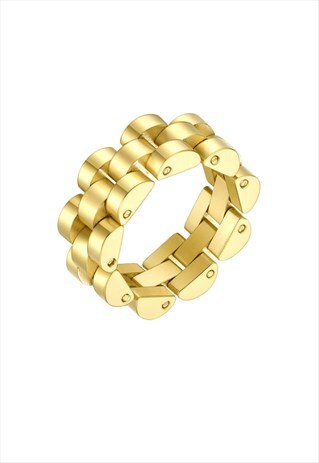 GOLD TIMEPIECE BAND RING