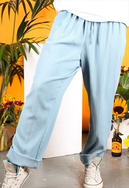 Vintage High-waisted Trousers in Blue 90s