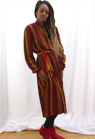 80S WINTER MIDI DRESS WITH PLEATS