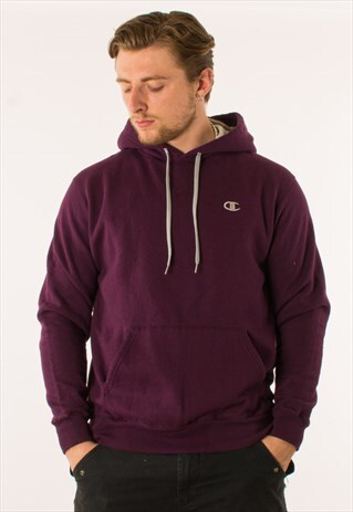 VINTAGE 90S PURPLE CHAMPION HOODIE PULLOVER