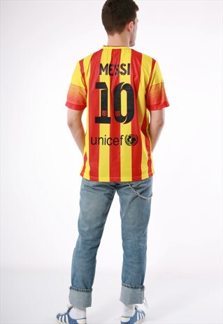 90S VINTAGE FCB BARCELONA MESSI 10 OLDSCHOOL T-SHIRT 13771