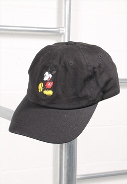 Vintage Disney Cap in Black Baseball Summer Sports Hat