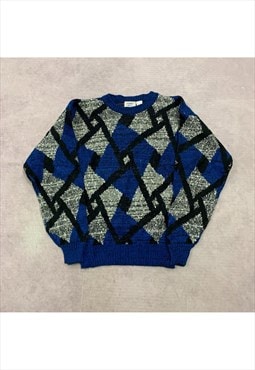 Vintage abstract knitted jumper Men's M