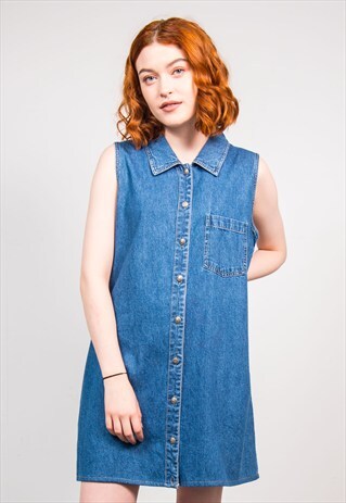 90'S VINTAGE BUTTON FRONT WOOLRICH DENIM DRESS