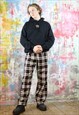 Check Drawstring Trousers 