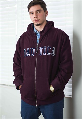 VINTAGE NAUTICA HOODIE SWEATSHIRT LOGO 90S XL 26.8