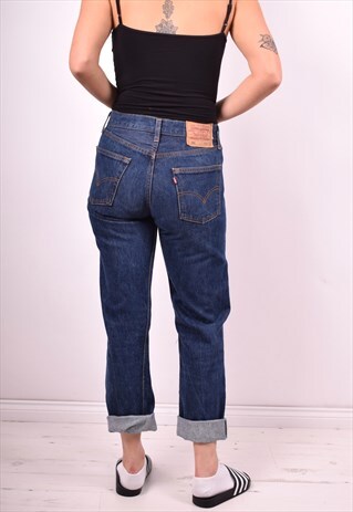 LEVI'S 501 WOMENS VINTAGE JEANS W29 L30 BLUE 90'S