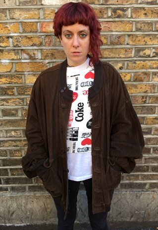 UNISEX VINTAGE REVERSIBLE SUEDE BOMBER JACKET