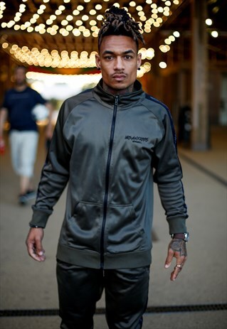KHAKI POLY TRACKSUIT JACKET