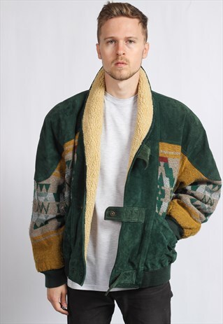 VINTAGE AZTEC FESTIVAL FLEECE LINED JACKET