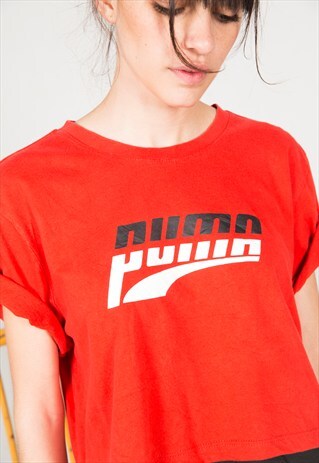 VINTAGE 80'S PUMA CROP TOP /AVELINASREWORKS/ S0879
