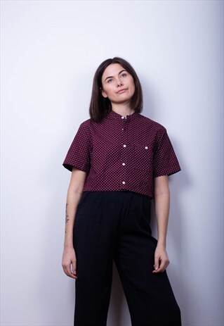 POLKA DOT BURGUNDY SHIRT