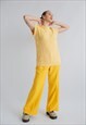VINTAGE 80S BOXY FIT SLEEVELESS KNITTED TOP YELLOW M