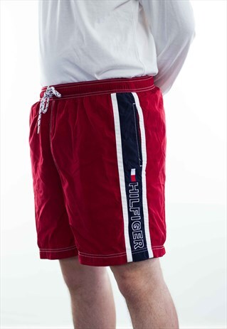 VINTAGE TOMMY HILFIGER SWIM TRUNKS LOGO 90S L 7.4