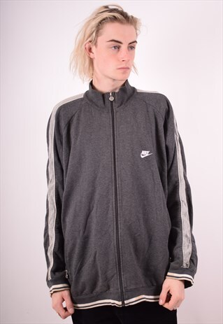 NIKE MENS VINTAGE TRACKSUIT TOP JACKET XXL GREY 90S