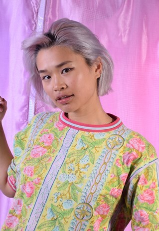 VINTAGE BEST COMPANY YELLOW, GREEN AND PINK TEE