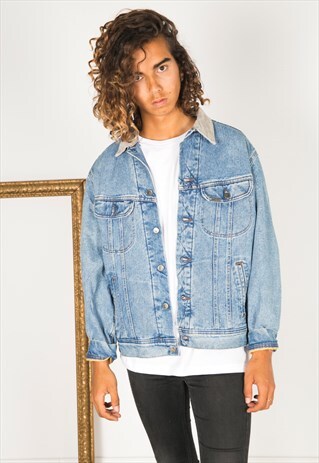 VINTAGE 80S ORIGINAL LEE LINED DENIM JACKET / 0240