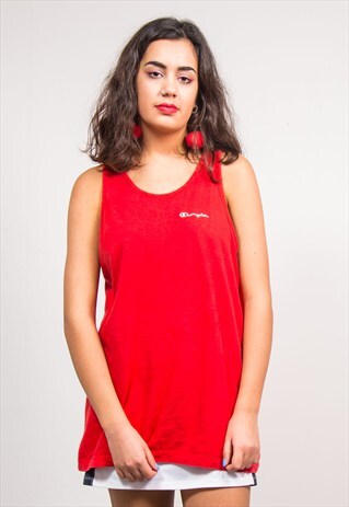 90'S VINTAGE RED CHAMPION VEST TOP T-SHIRT