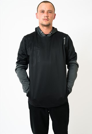 REEBOK BLACK & GREY HOODIE