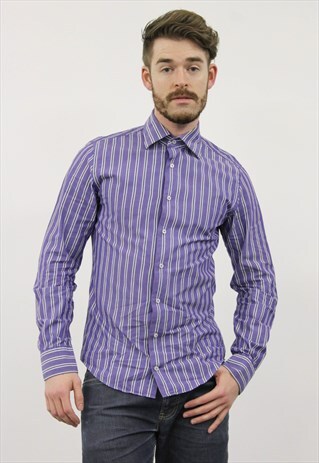 VINTAGE PURPLE STRIPED TOMMY HILFIGER SHIRT